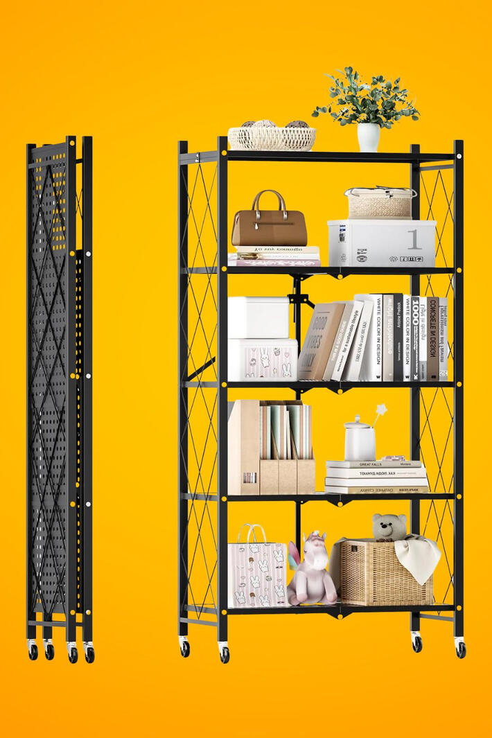Heavy-Duty Foldable Storage Shelving with Wheels Have you ever needed extra storage that’s strong enough to hold serious weight, but still easy to move or store when you don’t need it? This heavy-duty foldable shelving unit is designed to handle large loads while staying convenient and flexible. It folds