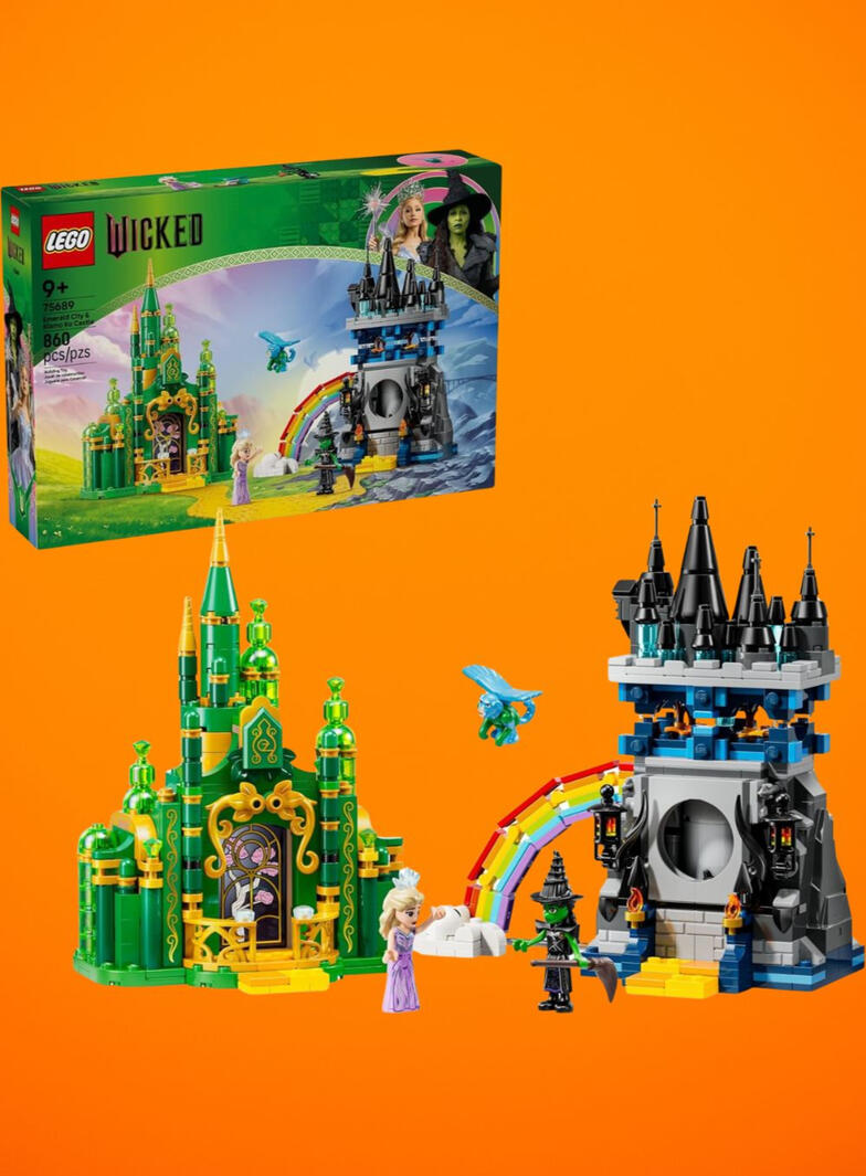 A fun LEGO set inspired by Wicked, with Emerald City builds and Elphaba and Glinda figures. A great gift for kids who love building and storytelling. A fun LEGO set inspired by Wicked, with Emerald City builds and Elphaba and Glinda figures. A great gift for kids who love building and storytelling.