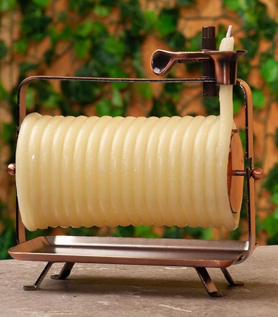 A natural beeswax candle that burns over time and adds a warm, cozy feel to any room.