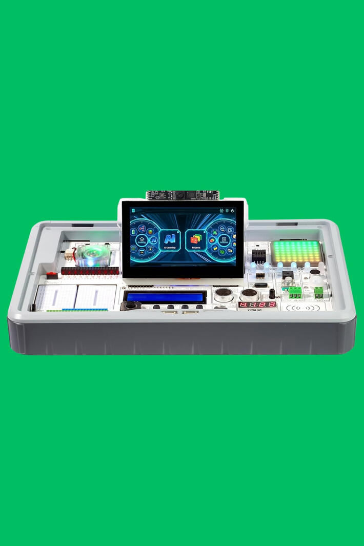 Everything you need to learn AI, coding, and electronics out of the box. One of the most comprehensive and impressive STEM and AI gifts for learners and makers of every level.