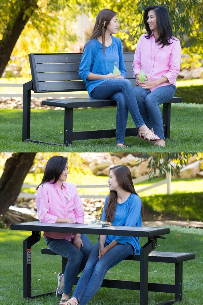 The Lifetime Convertible Outdoor Bench flips from a comfortable bench to a full table with one simple motion no tools, no help needed. Weather-resistant, water-draining, and zero maintenance required. Grab two and create a full picnic table setup instantly
