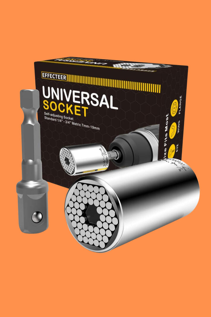 Stripped nut? Weird size? Awkward bolt? This socket handles all of it. Every DIYer and handyman knows the frustration you're mid-project and hit a stripped nut or a size that's not in your socket set. Work stops. Tools get scattered. The Universal Socket fixes that problem for good.